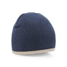 Two-Tone Pull-On beanie - B44C:French Navy, 100% acrylic, Stone, One Size